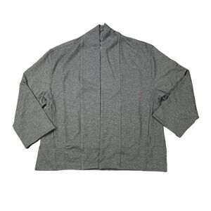 Cardigan Ultra Soft Fusion Terry Heather Gray stretch all season workleisure XS